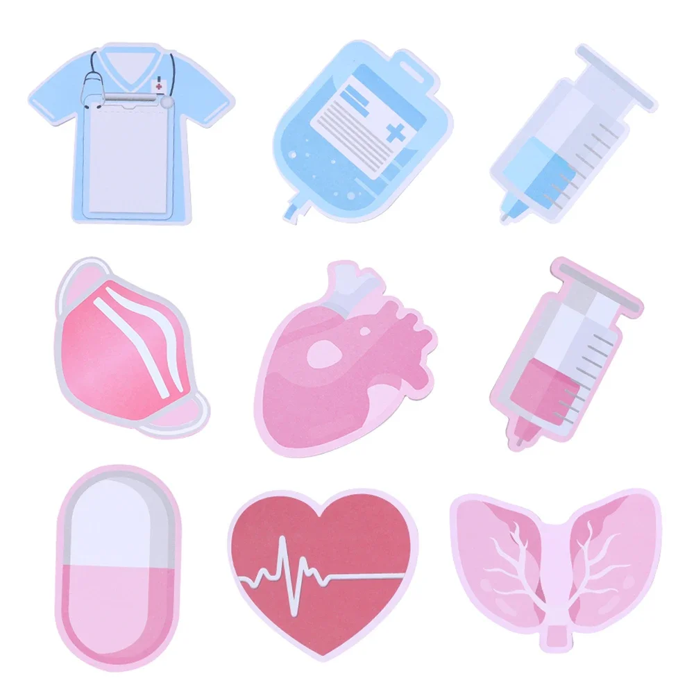 Novidade enfermeira médica notas pegajosas diário 3d bloco de notas bonito kawaii médico post bloco de notas plano menina estética papelaria índice agenda