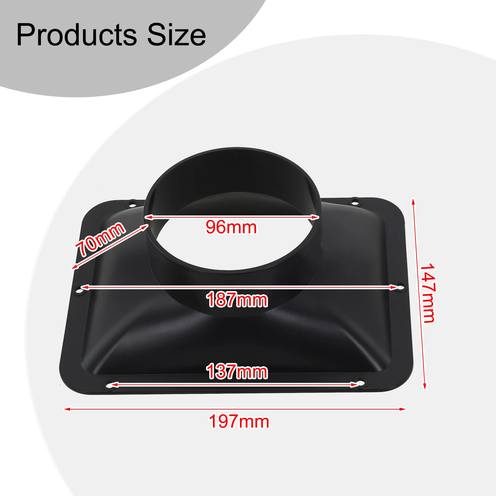 

Фланцевый вентиляционный соединитель ABS 7,75*5,78 дюйма 9,05*7,08 дюйма 197*147 мм 230*180 мм Настенные детали Система внутренней вентиляции