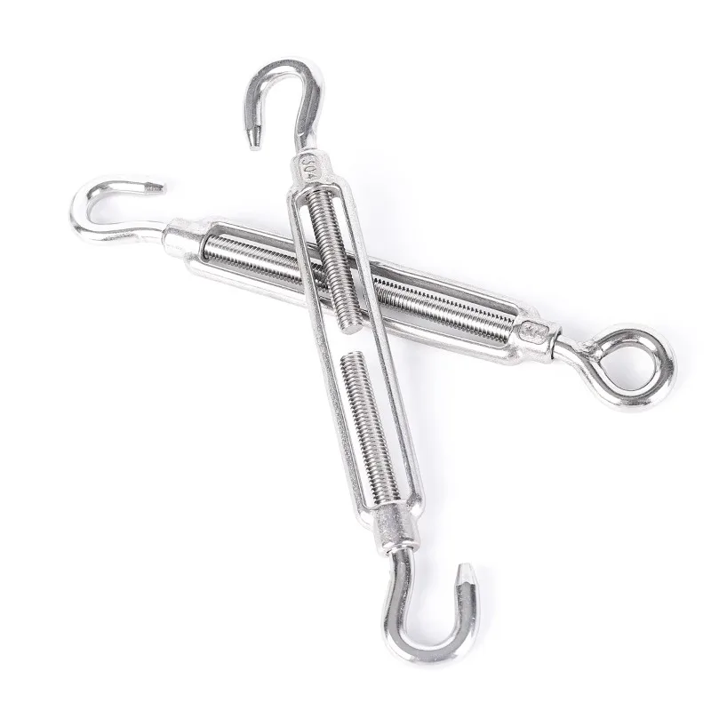 Stainless Steel 316 Turnbuckle Hook And Hook Wire Rope Tension Heavy Duty For Sun Shade Sail Cable Railing M4~M20