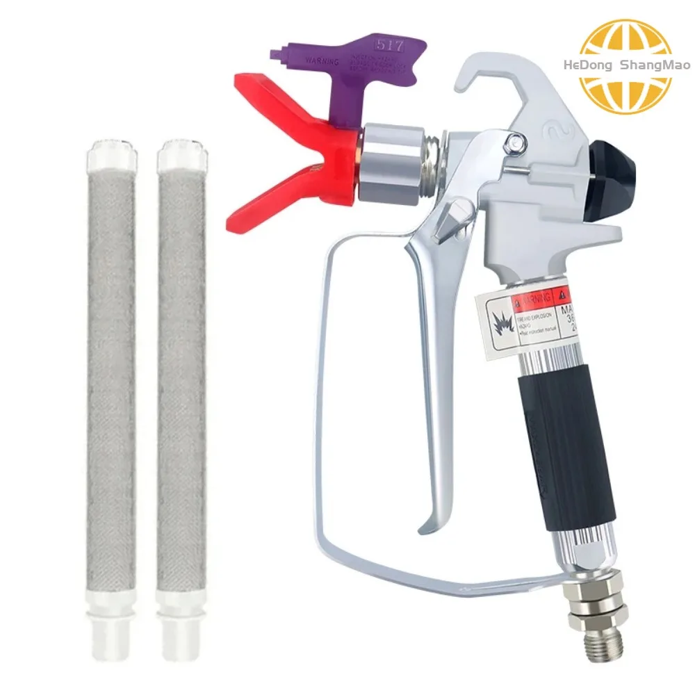 

Airless Spray Gun with Tip Guard 517 Nozzle Tip and Filter High Pressure for Airless Paint Sprayers Max Pressure 3600 PSI