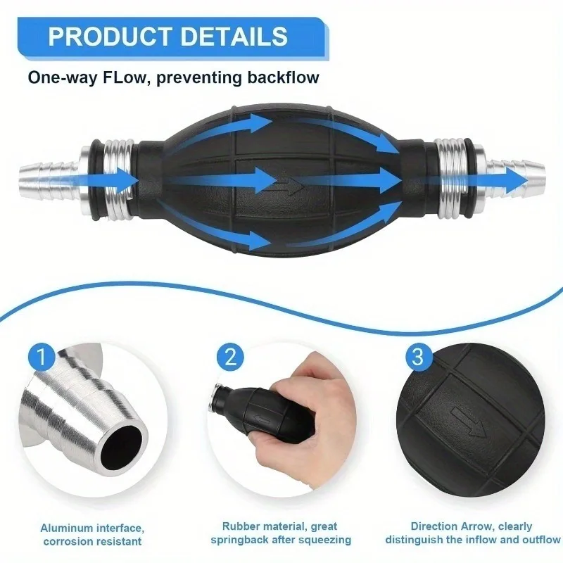 

Ручной топливный насос для перекачки жидкостей (бензин, дизель, масло) из резины и алюминия, 6 мм/8 мм/10 мм/12 мм