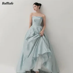 Bafftafe A Line Satin Tulle Korea Prom Dresses Wedding Photos Shoot Customized Long Formal Party Dress Special Women Gowns 2024