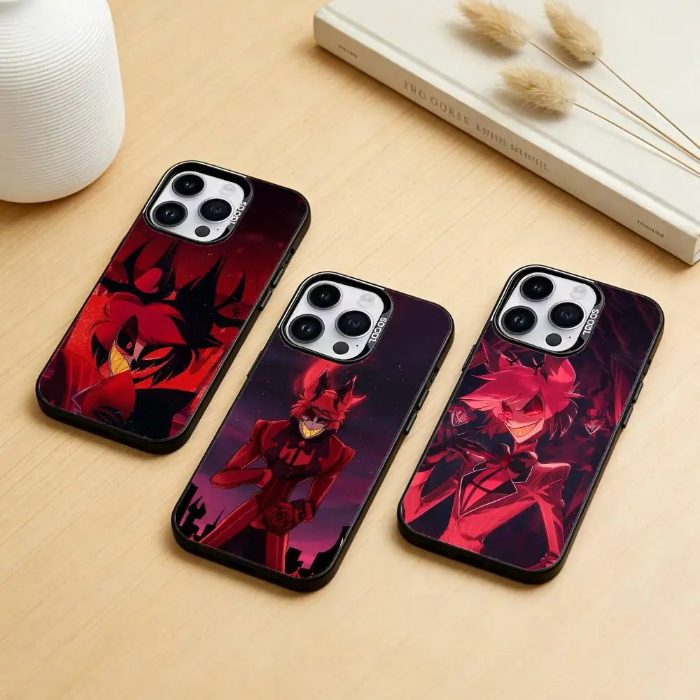 

H-hazbins hotels alastors Phone Case For iPhone 17,16,15,14,13,12,11,Pro Max,Plus Candy Silver Cover