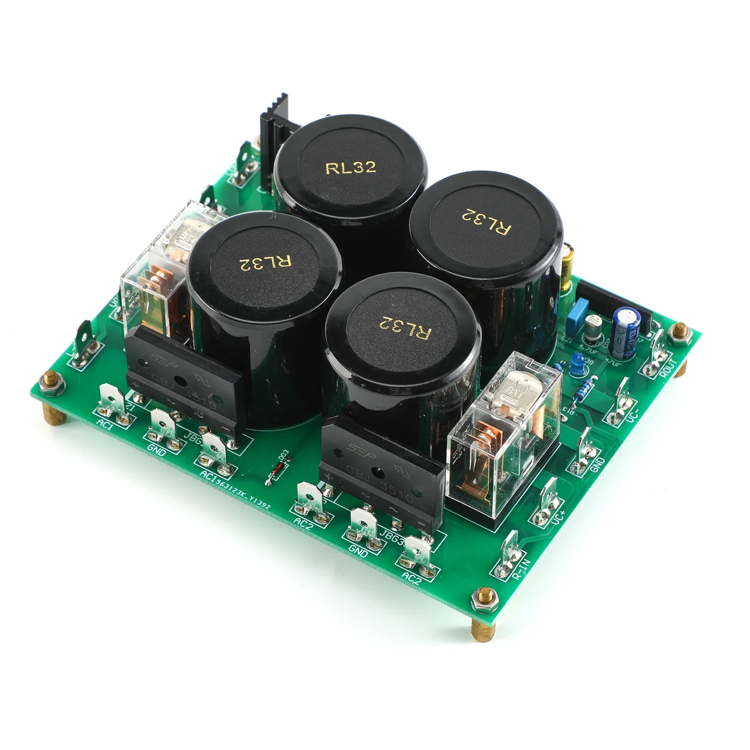 Assembeld 2 way Rectifier filter power supply board for Power amp DIY with speaker protection function