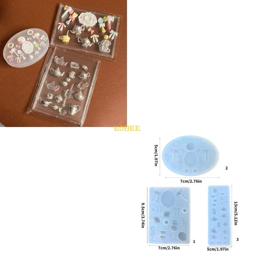 

E0BE Premium Silicone Resin Molds For Afternoon Teas Theme Miniature Crafts And DIY Decorations