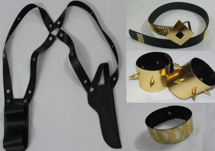 

Cosplay Clown Woman Belt Gun Bag Neckwear Movie Halloween Costume Accessories