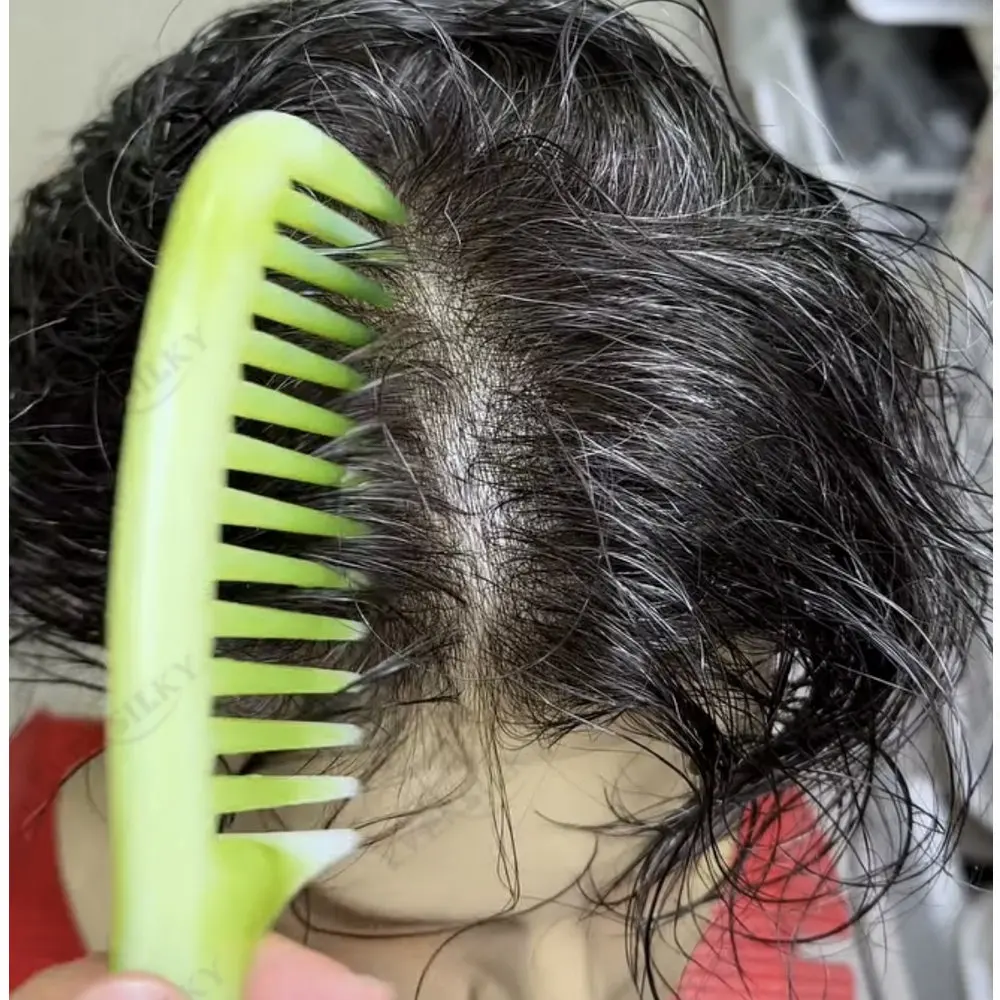 

Super Invisiable Hairline0.02mm Ultra Thin Skin Men's Toupee Natural Black Blonde Grey240#1B20Human Hair80Density Vloop Prothesi