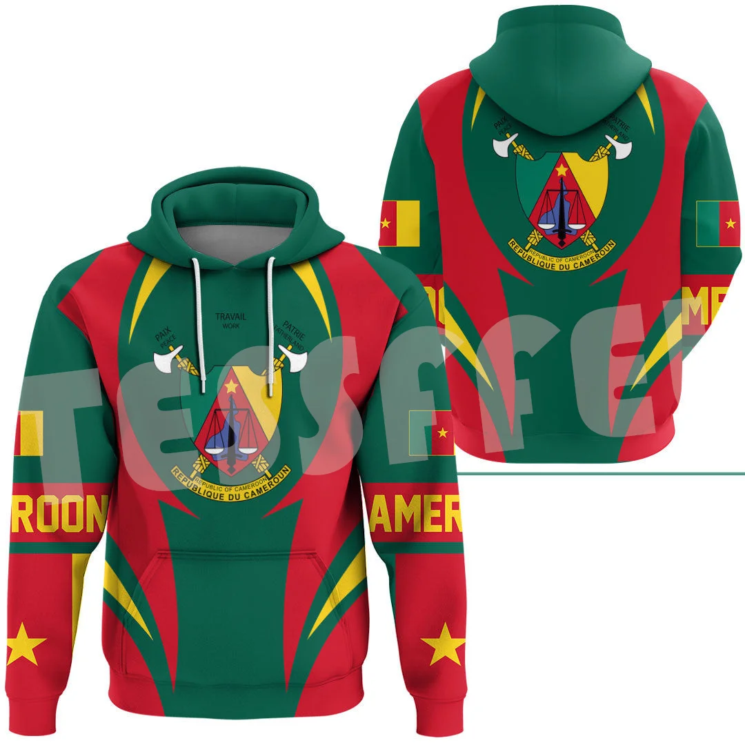 

NewFashion Africa Country Cameroon Flag Black History Tribel Tattoo Retro Tracksuit 3DPrint Unisex Casual Funny Jacket Hoodies V