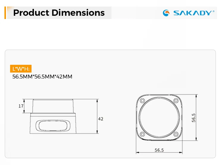 Sakady SF Series 100% Original MINI Scanner Ethernet Communication IP65 Protection 360 Scanning Angle Barrier Avoidance view 6