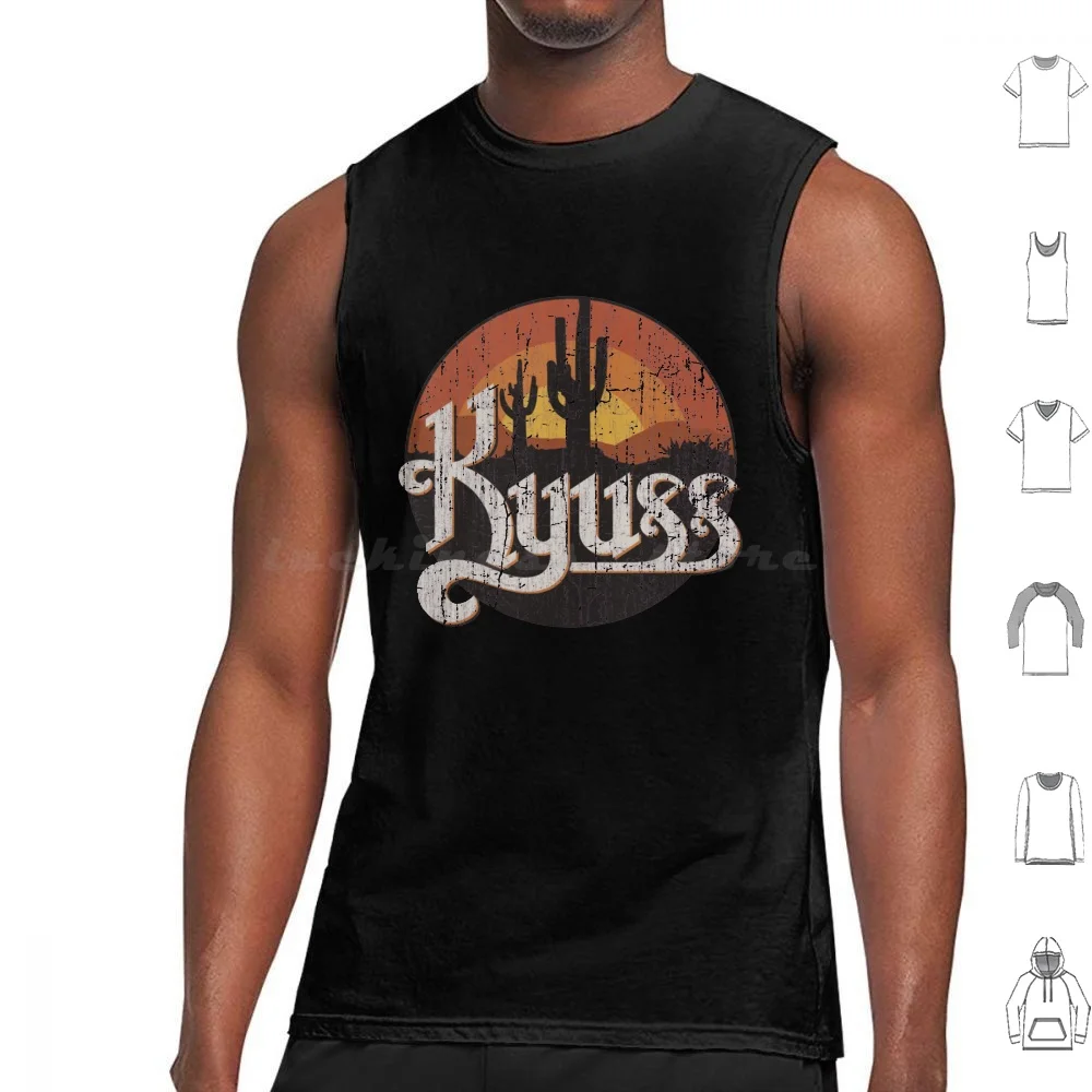 Camisetas sin mangas Kyuss Sunset 1987, camisetas de algodón con estampado del logotipo de Kyuss, artículos de Kyuss, camisetas de manga larga, recuerdo para el hogar, banda musical, Stoner Metal