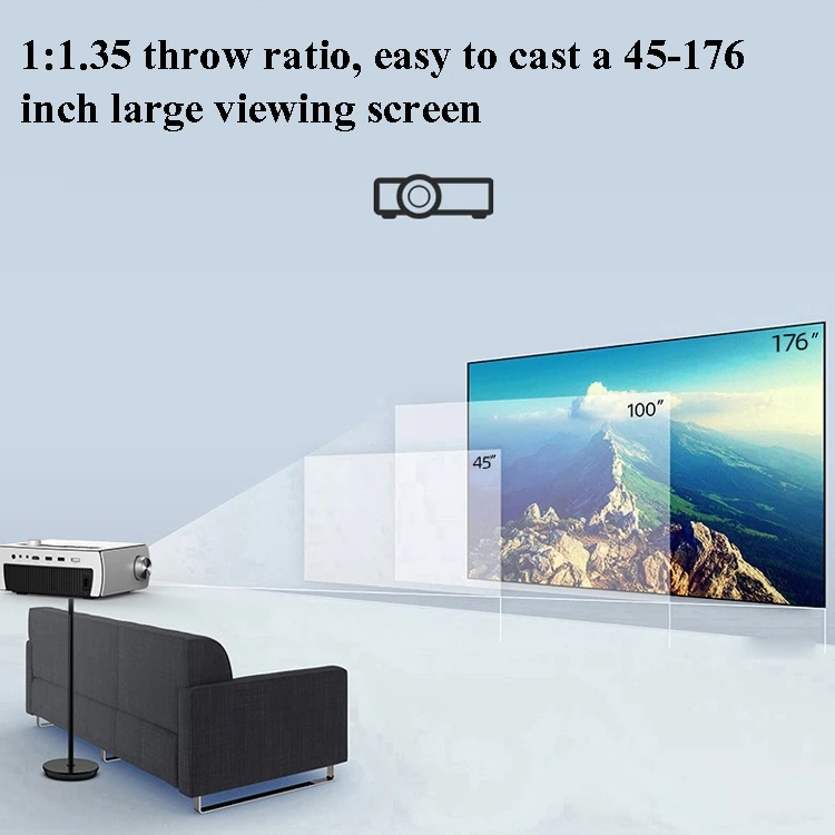 YG430 1080P 5G Mobile Phone Wireless Multi-Screen Version Home Projector Office HD Mini Portable Projector