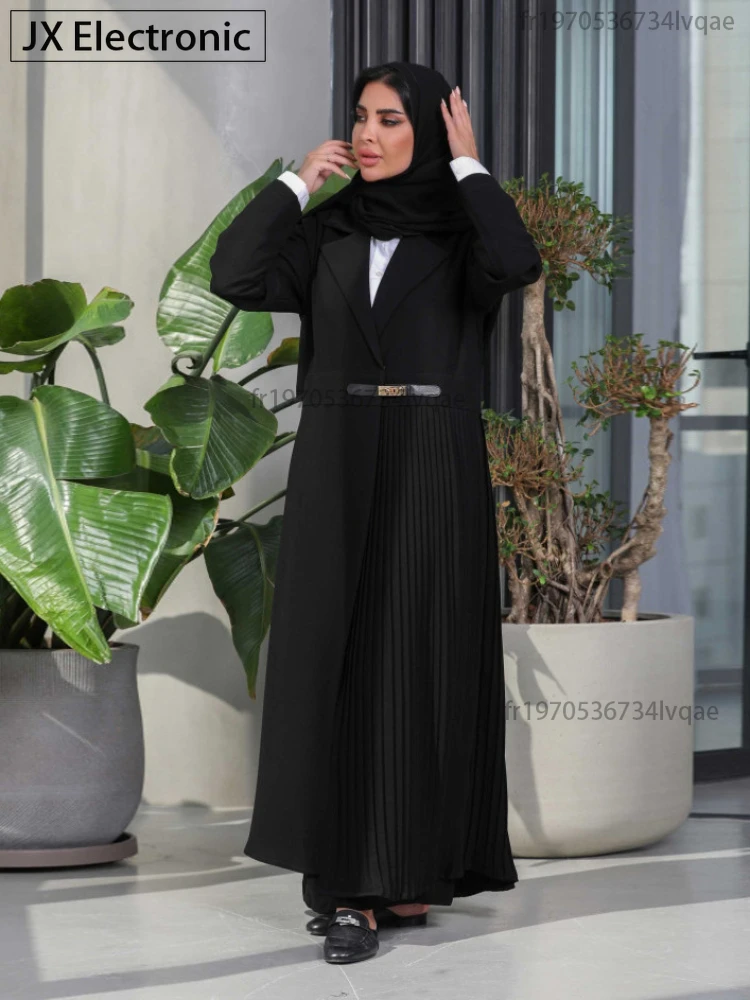 Eid Muslim Party Abaya for Women Ramadan Cardigan Pleated Long Dress Morocco Kaftan Vestidos Largos Dubai Robe Jalabiya 2024