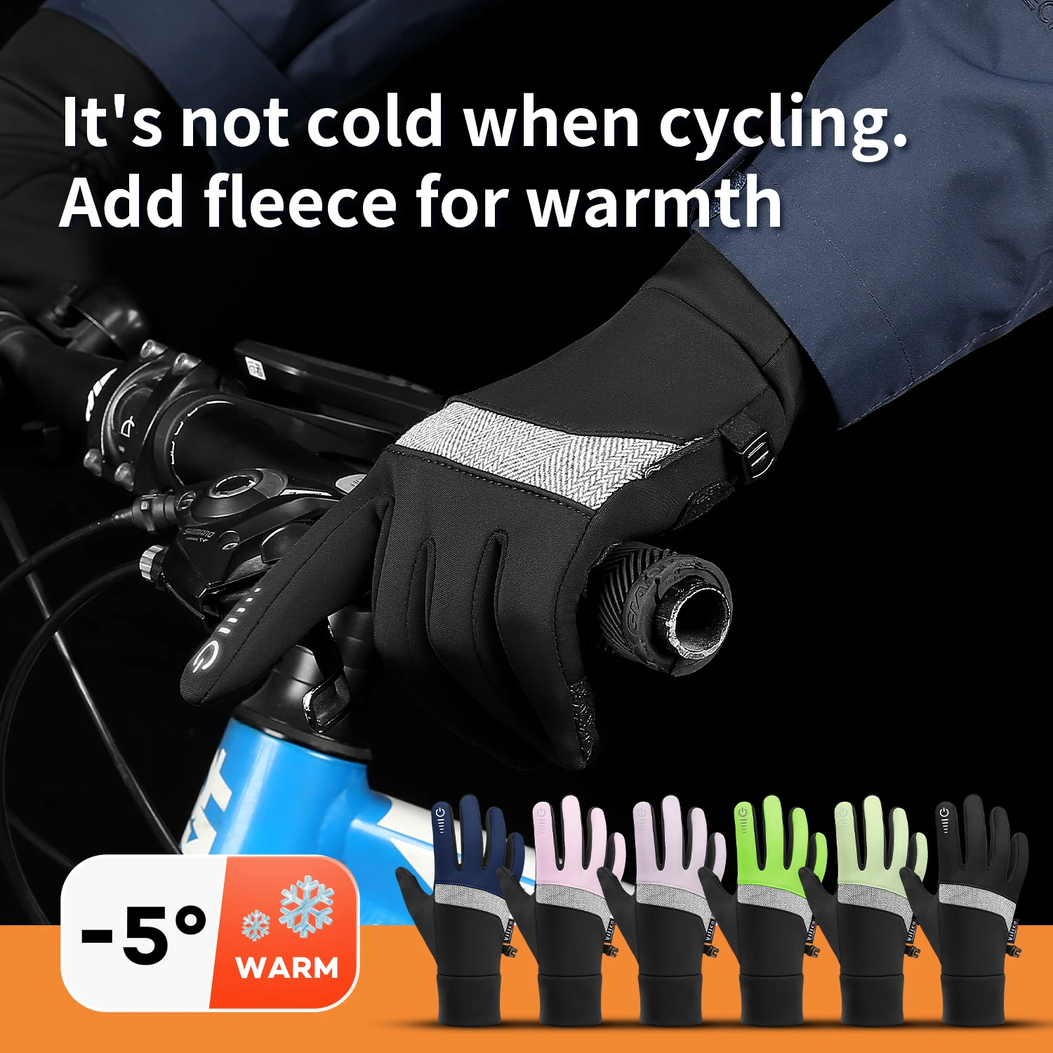 الرياضات الشتوية بالإضافة إلى قفازات مخملية دافئة للرجال والنساء شاشة تعمل باللمس تزلج ركوب الدراجات ركوب الدراجات قفازات خارجية مقاومة للبرد #1