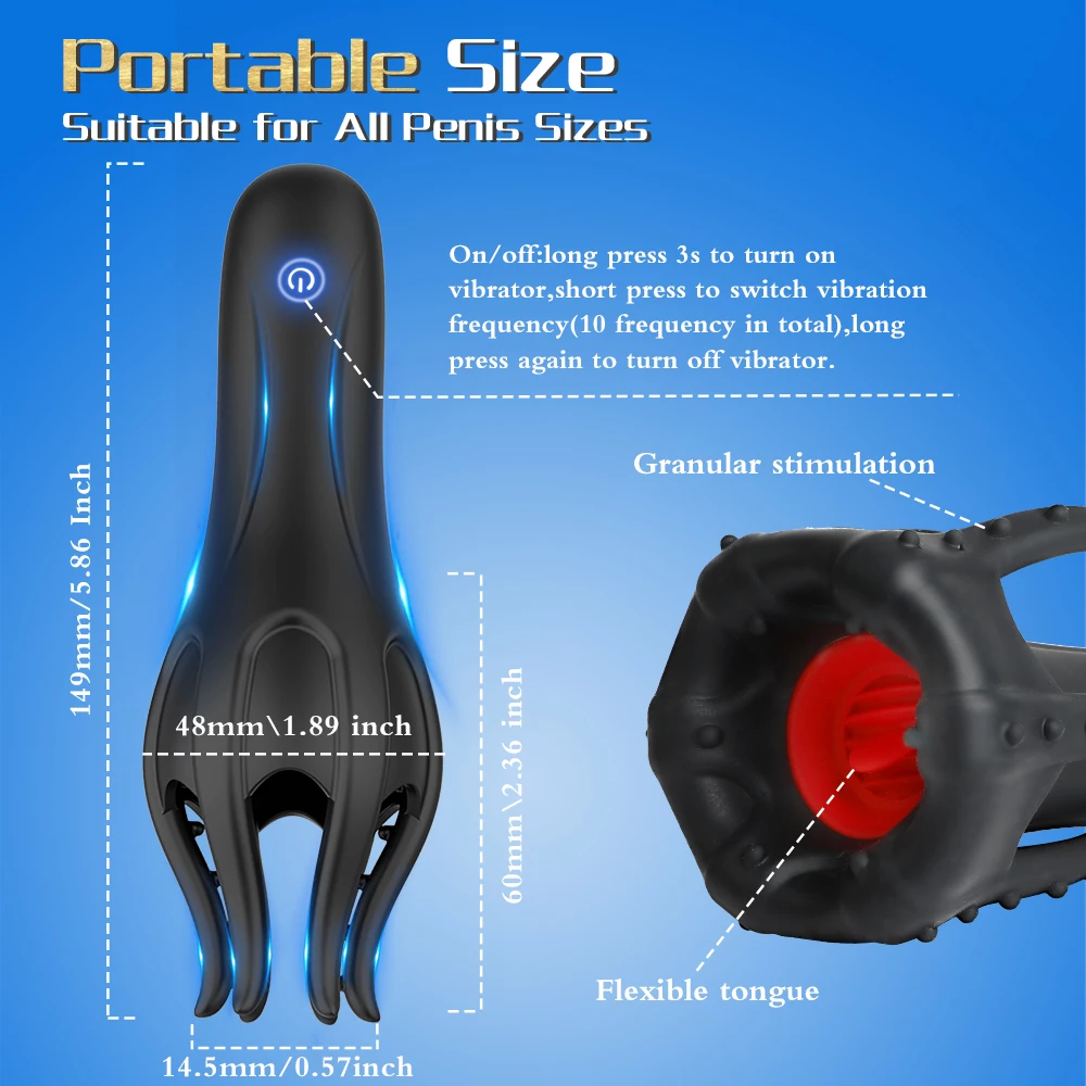 vibrator für penis 10 Vibration Modes Penis Ring,Vibrating Penis Ring G Spot Stimulation Penis  Vibrator,Adult Sex Toys for Male Couples-Black main image 1