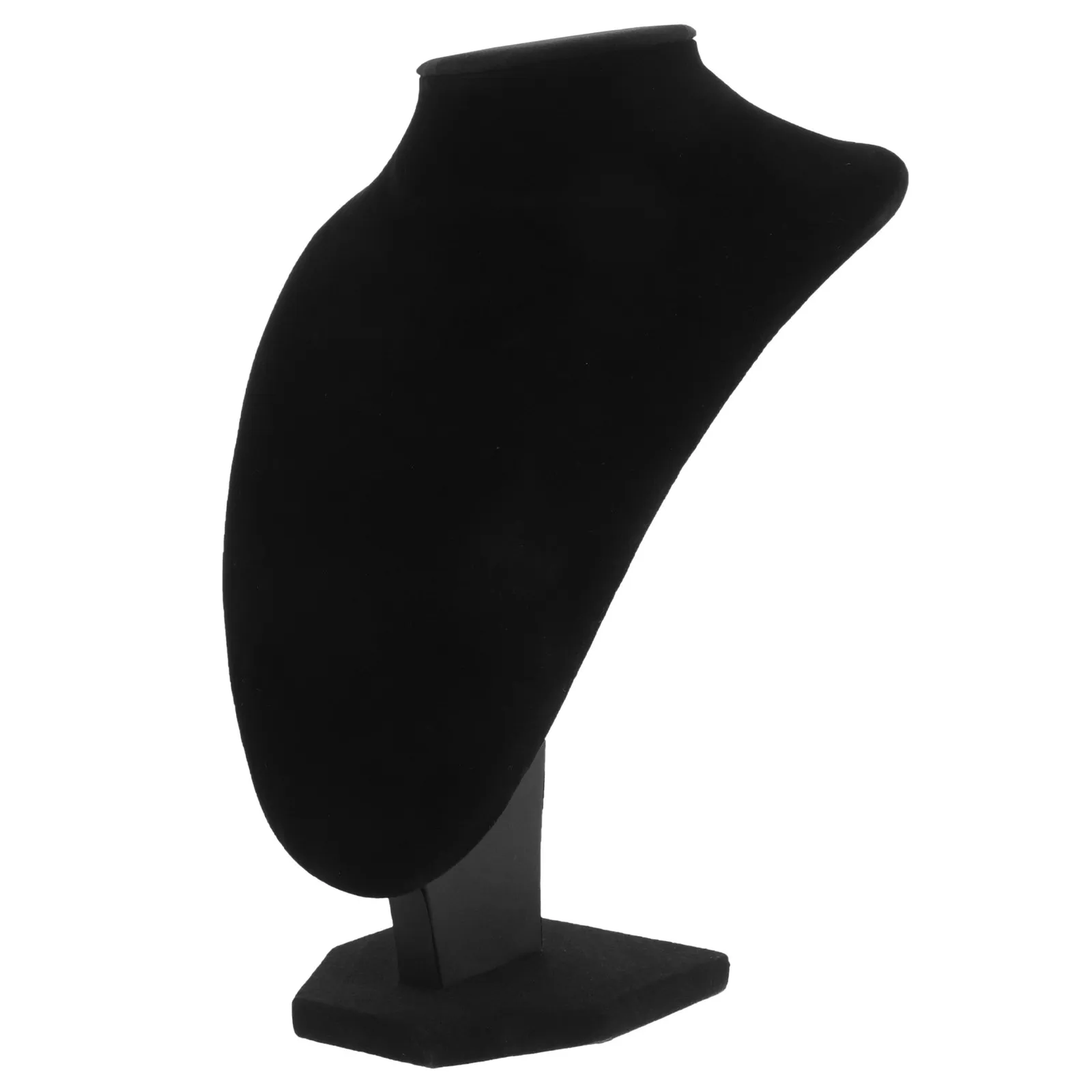 Necklace Display Stand Black Velour Rubber Simulated Shape Elegant Jewelry Presentation Stores Storage