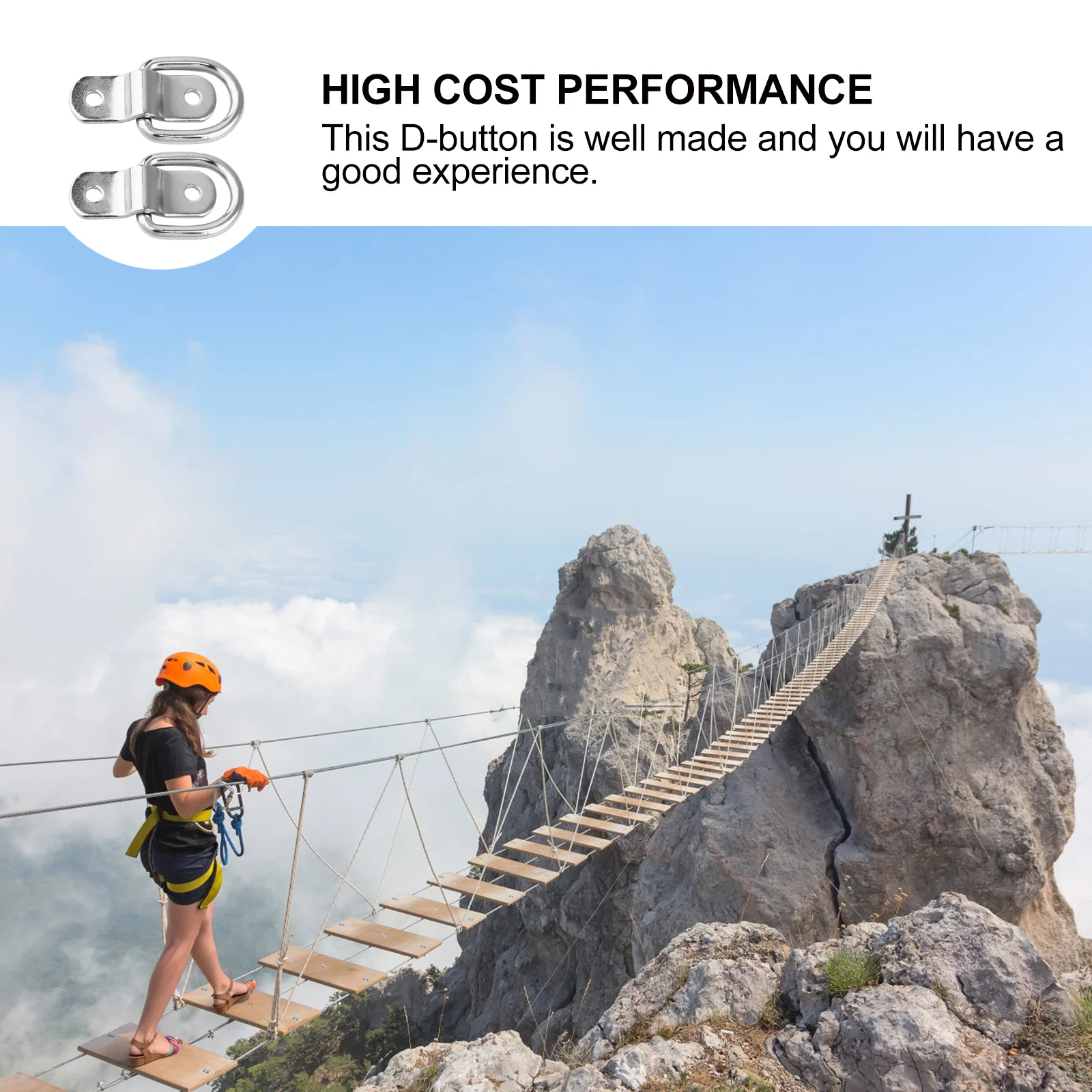 

10pcs D Type Pull Buckle Heavy Duty Steel D-Shaped Ring For Rope Cable Chain Fixing Multifunctional Thicken Galvanized Iron