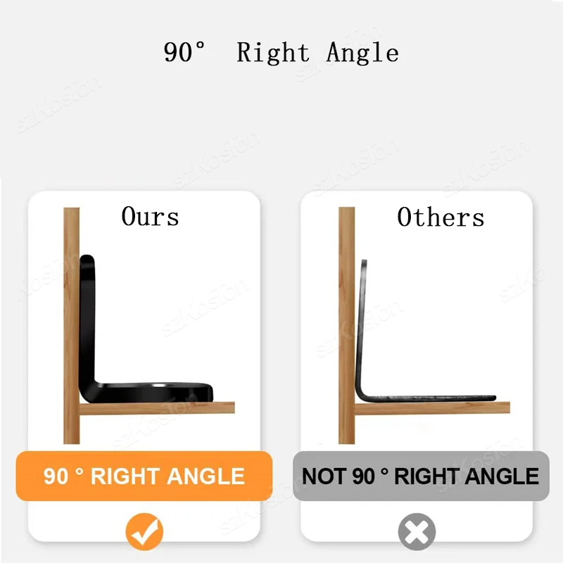 50/10pcs L-shaped Right Angle Support Accessories with Screws Heavy Duty Connection Angle Connector Furniture Wardrobe Fixed