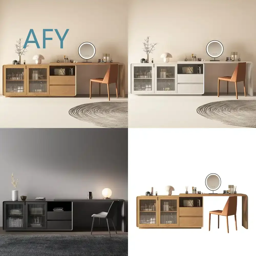 Multi-Functional Dressing Table Adjustable Height for Bedroom Office Modern Luxury Vanity Desk Customized Accepted for Home