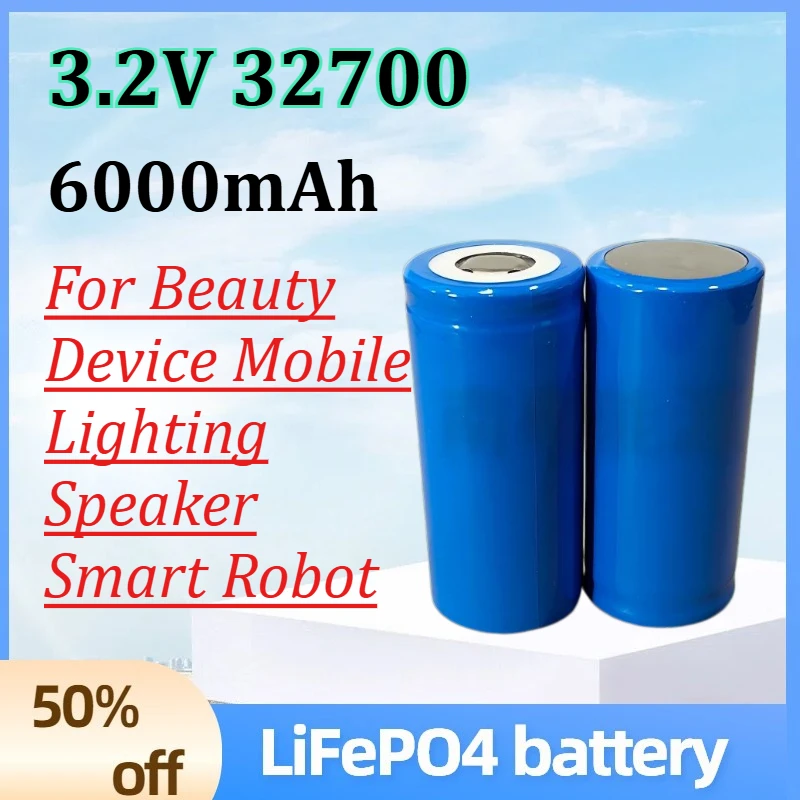 

3.2V 32700 6000mAh LiFePO4 Battery 18A for Beauty Device Mobile Lighting Speaker Smart Robot