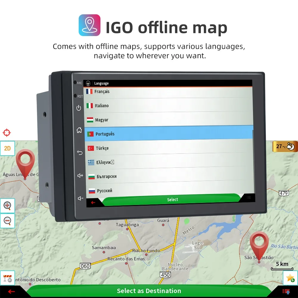 STLFUniversal 7 بوصة أندرويد 13 4-64GB شاشة تعمل باللمس 4-Core 2 Din راديو ستيريو للسيارة لاسلكي Carplay GPS WiFi BT #3