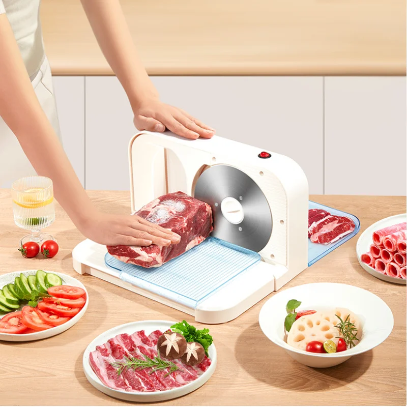 US/EU Plug Electric Bread Slicer Meat Cutter Beef Mutton Roll Food Cutting Machine Home Kitchen