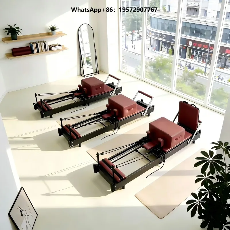Light Weight Easy Foldable Aluminium Core Training Beds Can Store Upright Mini Aurable Fold up Commercial Pilates