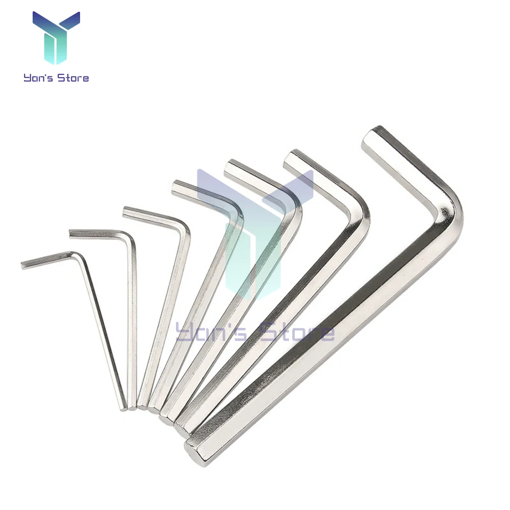 7Pcs Hexagon Allen Key Wrench Tools Set 0.7/0.9/1.3/1.5/2/2.5/3mm Wrench Bicycle Repair Tools Hand Repair Tools 0.7MM-3MM