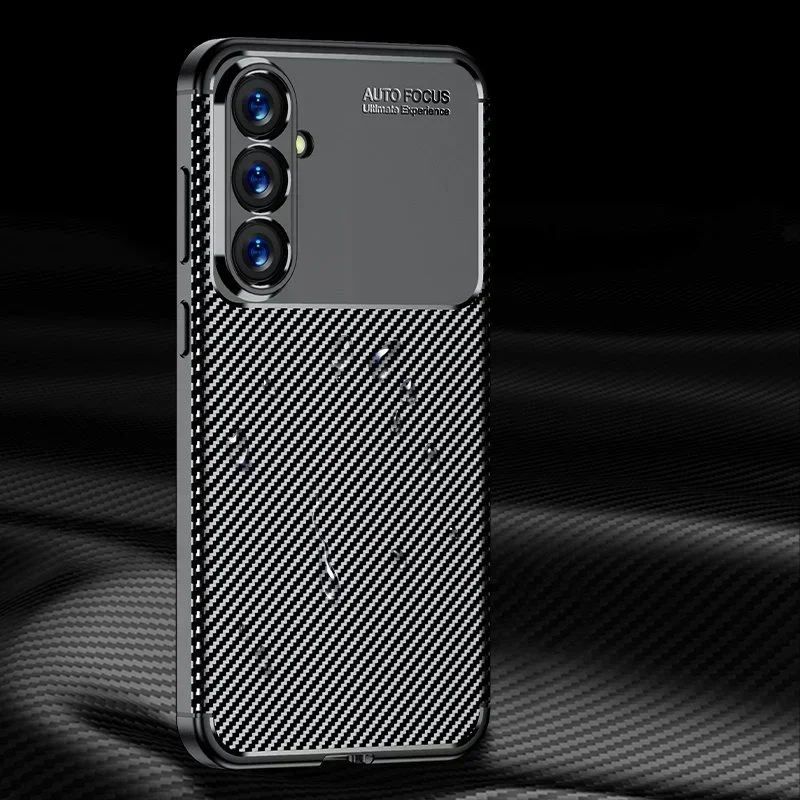 Coque souple en fibre de carbone pour Samsung Galaxy S23 FE, étui de luxe, affaires, pare-chocs