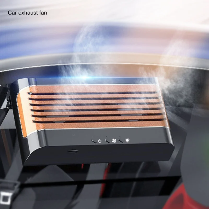 

Car Solar Powered Exhaust Fan Efficient Cooling Odor Removal Auto Cooler Fan System Black
