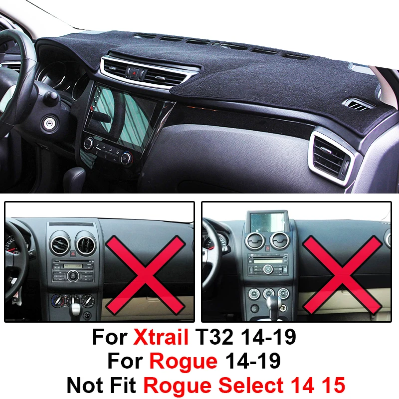 Xukey Dash Mat Dashboard Cover Dashmat Dash Board Cover Carpet For Nissan Rogue Xtrai X-Trail T32 2014 - 2019