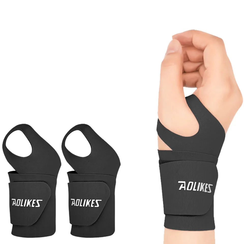 AOLIKES Ultradünne und weiche Handgelenkbandage für Männer und Frauen, verstellbare Handgelenkstütze für Basketball, Tennis, Badminton