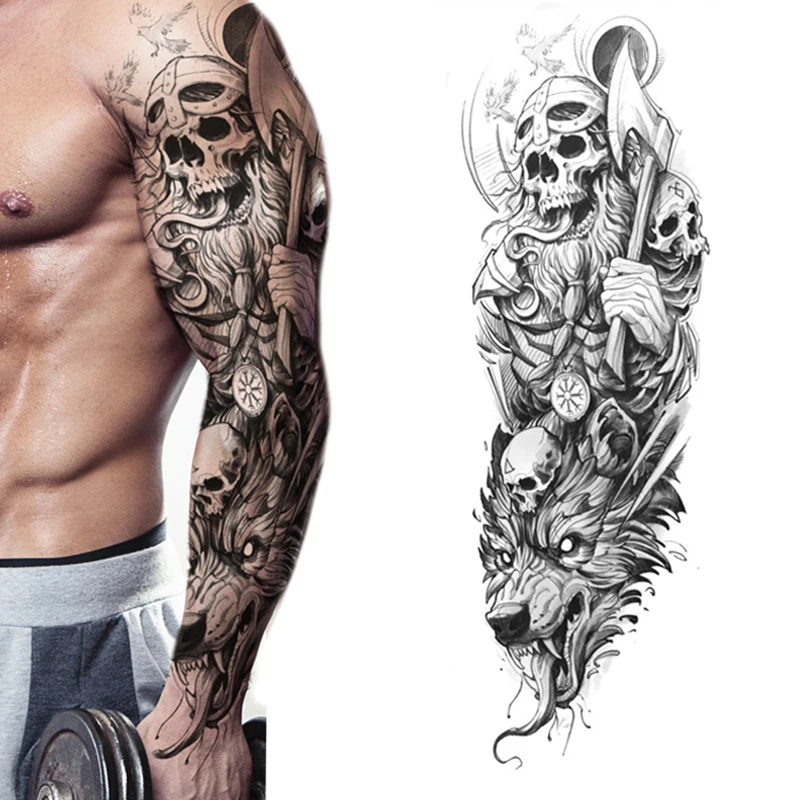 Temporary Tattoos Water Transfer Sticker Lion/ Tiger / Wolf Design Non-Toxic Body Art for  Women Men  Party Festival