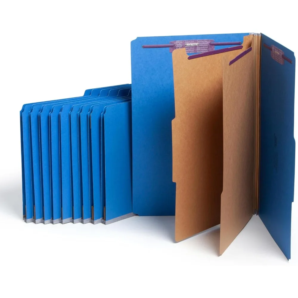 

Smead Pressboard Legal Size File Folders with SafeSHIELD Fasteners, 2 Dividers, 2 Expansion, Office Folders, Paper Holder, Dark