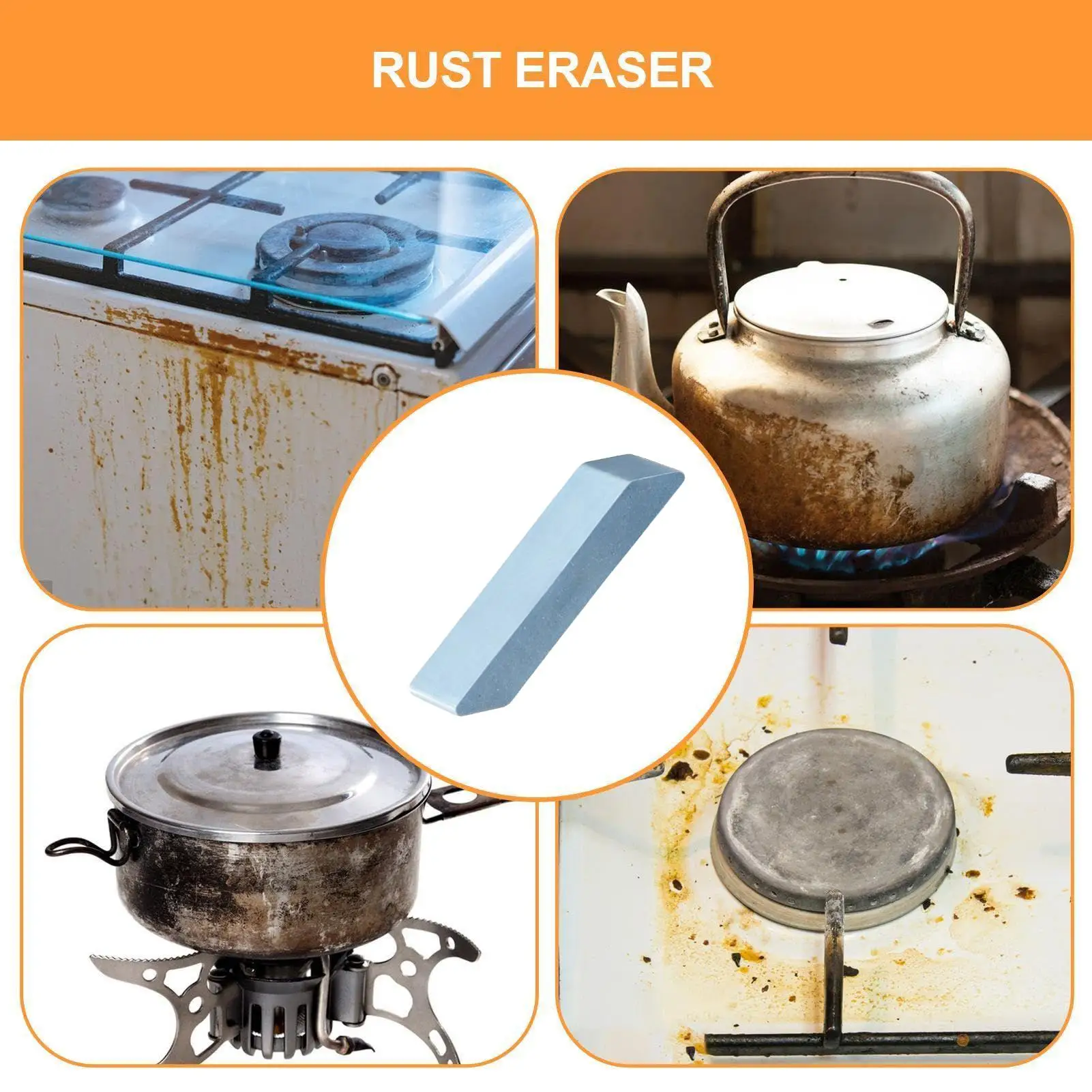 Cast Iron Rust Eraser Non-Slip Reusable Scrubber Steel Stain Remover For Kitchen For Home Bathroom Appliances Kitchenware