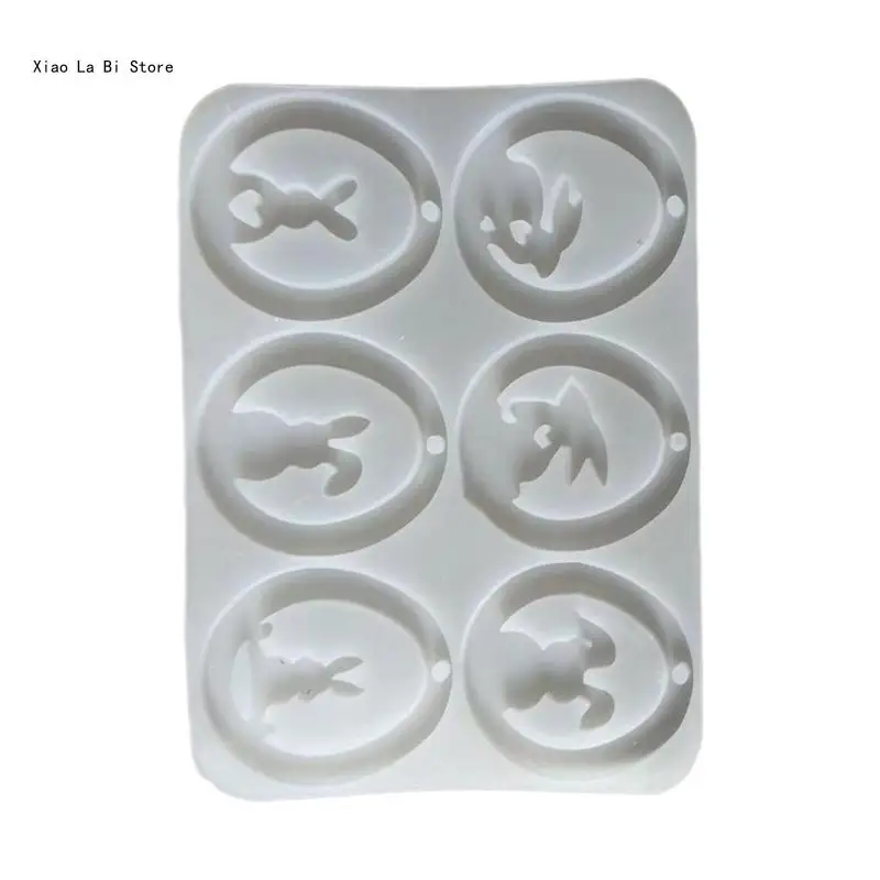 Practical Crystal Easter Rabbit Pendant Flexible Silicone Mold for DIY Crystal Animal Pendants Charm for Craft Classes XXFD