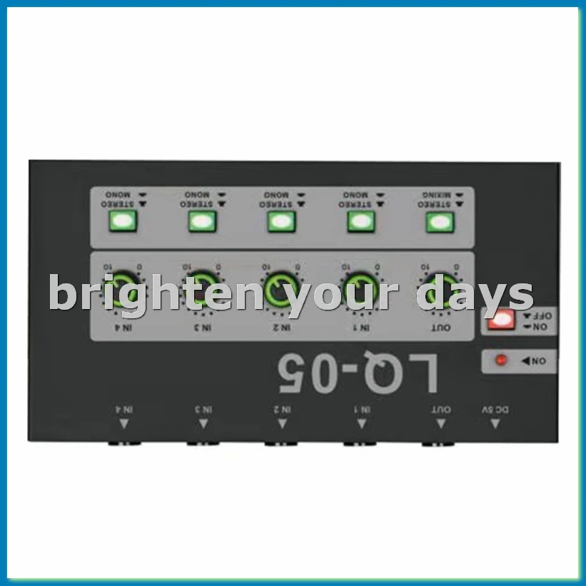 -05 4-Channel Microphone Mixer, Mini Instrument Amplifier Audio Input Multifunctional Mixing Effect Device EU Plug-VVNB