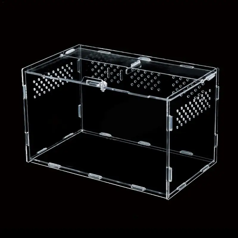 New Acrylic Terrarium Spider Breeding Box Reptile Feeding Box For Climbing Pet Terrarium Snake Spider Scorpion Centipede