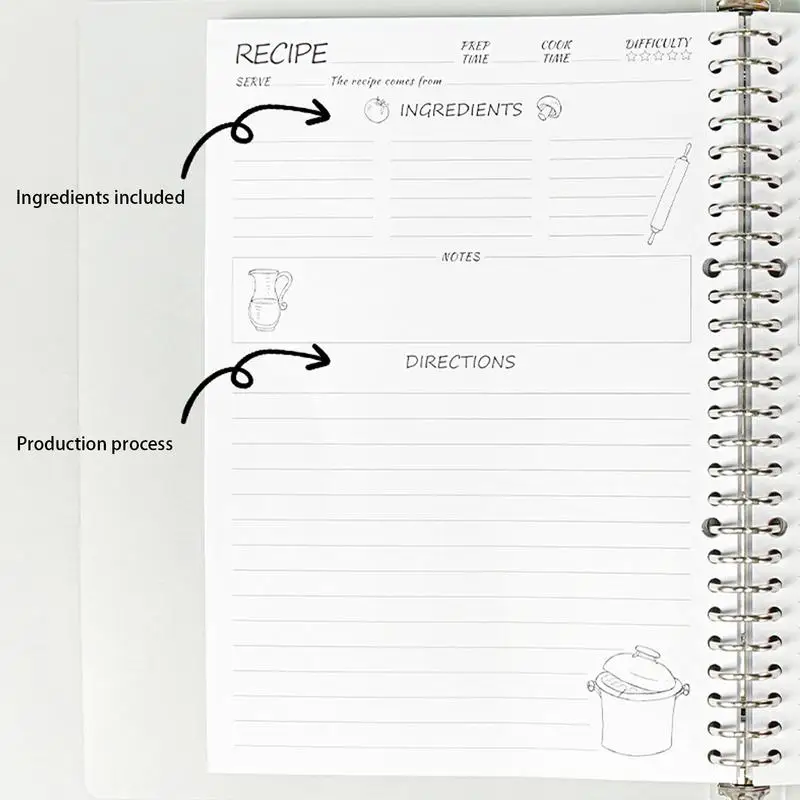 Blank Recipe Journal Notebook Hardcover A4 Recipe Book To Write In Your Own Recipes Personal Blank Recipe Book Cooking Journal
