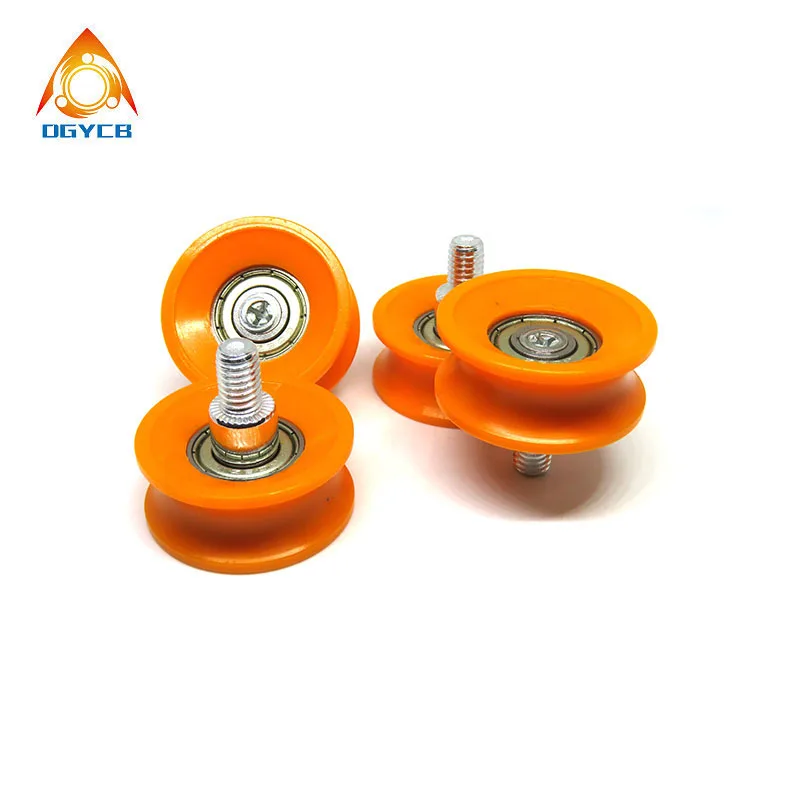 4pcs 30mm Diameter POM U Type Groove Pulley Wheel With M6 Screw BSU60830-10C1L8M6 M6*30*10 Plastic Coated Bearing 30mm OD Roller