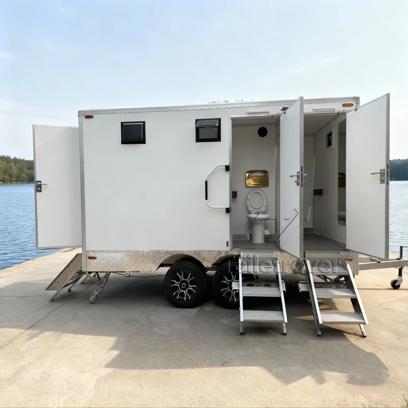 Luxury Portable Toilets Shower Room Bathroom Trailer Portable Restroom Trailer Modern Bathroom Trailer with Shower and Sink