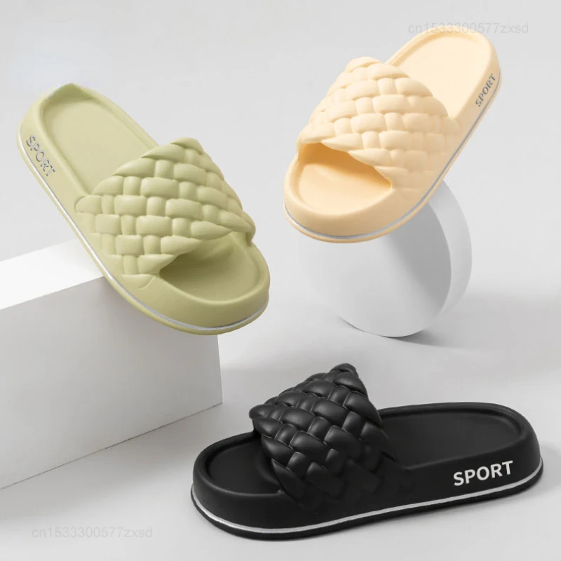 Xiaomi Women Summer Soft Slippers Air Cushion Slippers Odorproof Thick Sole Bathroom Anti-Slip Shoes Couple Sandals for Outdoor