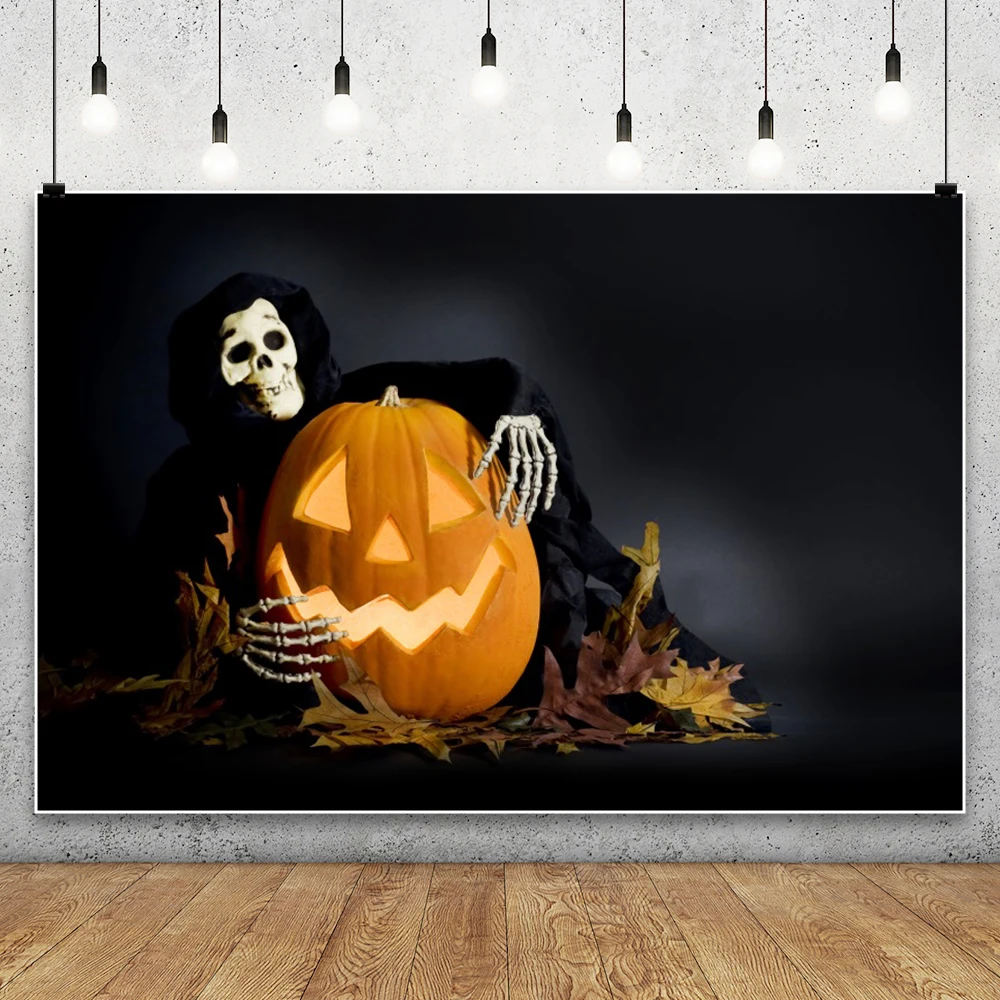 هالوين خلفية كابوس قبل هالوين الإرهاب الجمجمة رؤساء الهيكل العظمي اليقطين فانوس التصوير الخلفيات استوديو الصور #2