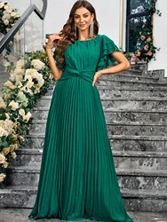 2024 New Robes De SoiréE Women Evening Dress Puff Sleeve High Waist Party Gown Vestidos De Gala Green Mother Of The Bride Dress