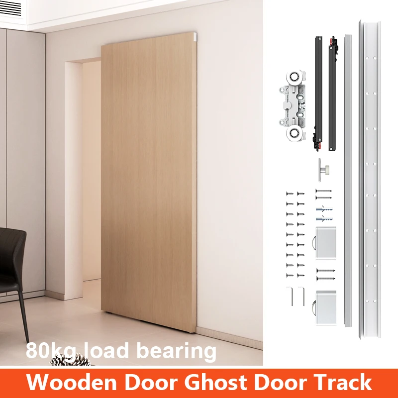 Concealed Sliding Barn Door Hardware 48in 1200mm Sliding Door Slide Rail Kit Home Interior Sliding Doors Hidden Sliding Track