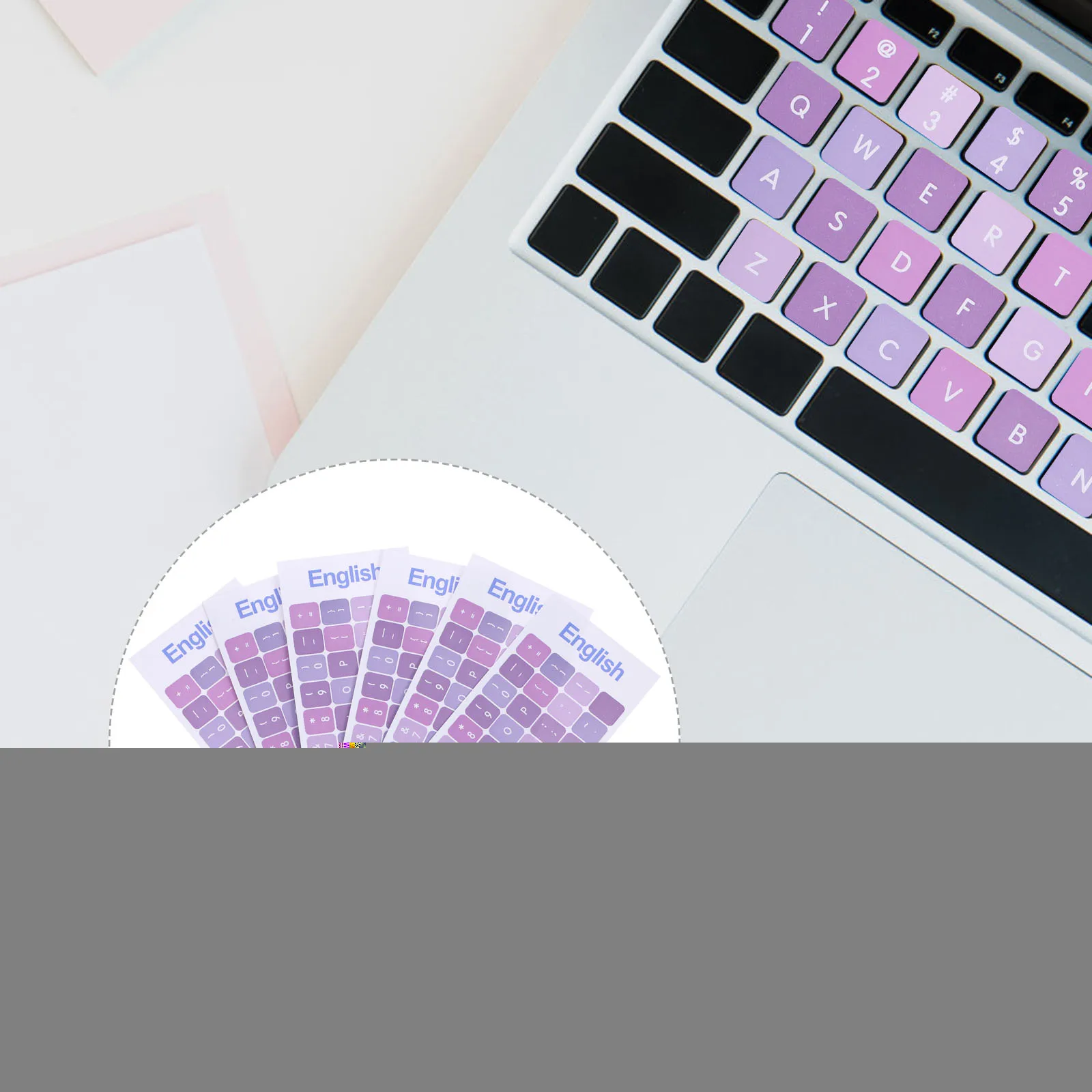 

6 Pcs Keyboard Stickers Laptop Letters Replacement English Computer Desktop Notebook Wired Wireless PVC Material