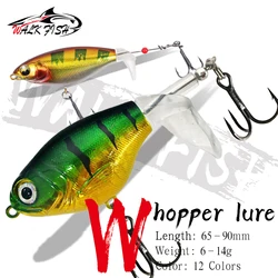 WALK FISH 1PCS 6g/10g/14g New Whopper Popper Topwater Fishing Lure Wobbler Soft Rotating Tail Artificial Hard Bait Bass Plopper
