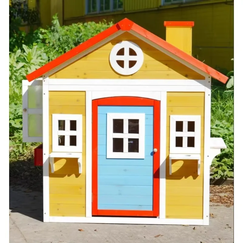 Outdoor Kid's Playground Equipment Steel and Fiber Glass Playhouse for Backyard for Home School Various Materials Included