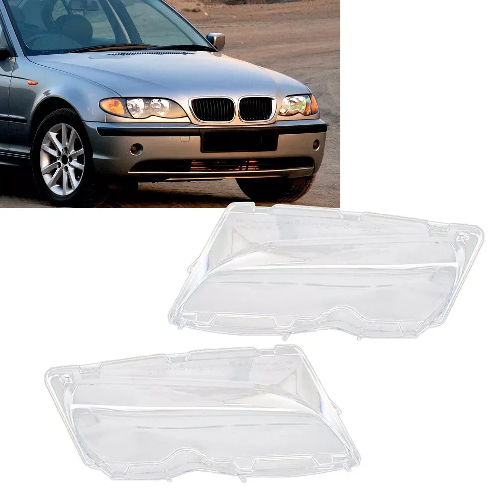 

Left Right Car Headlight Light Lens Covers for BMW 3 Series E46 318i 320i 325i 4 Doors Sedan 2002-2005 headlight lamp cover