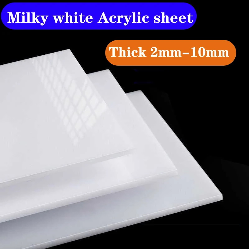 Milky White Acrylic Sheet PMMA Glossy Plexiglass Plastic Light-transmitting Board Light Box Diffusion Plate Thick 2/3/4/5/6-10mm