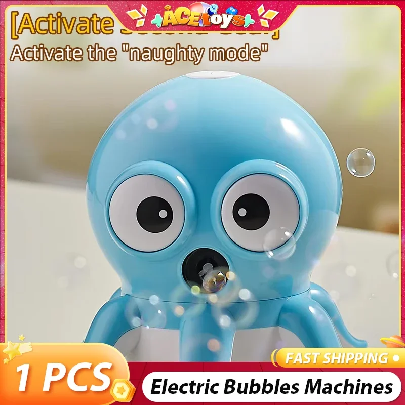 Walking Dancing Ink Fish Bubbles Machine Electric Can Play Indoor And Outdoor Cute Universal Soap Bubbles Maker For Children